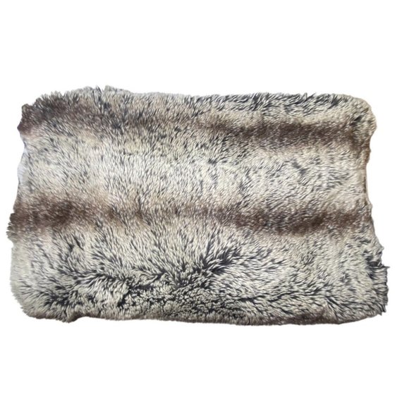 West Elm Faux Fur Ombre‎ Throw Brown Taupe Cozy Blanket 47